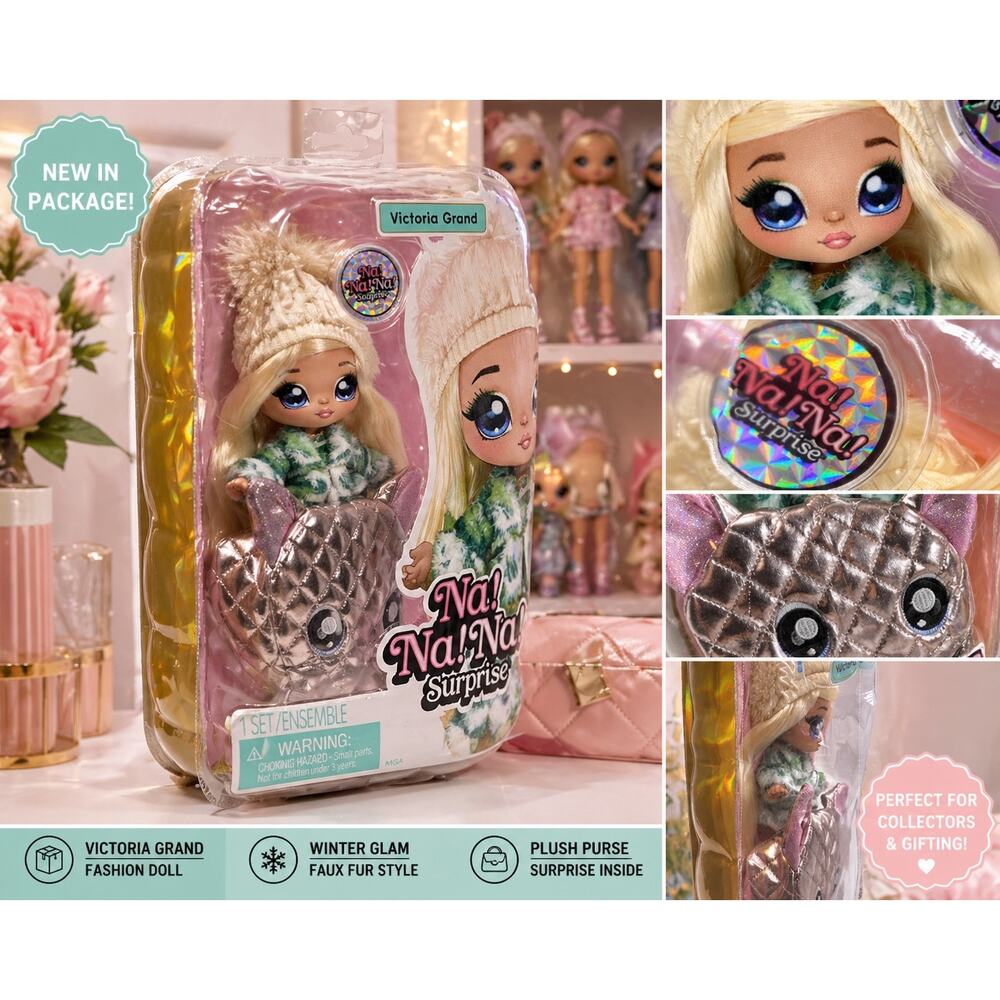 Na Na Na Surprise Victoria Grand Fashion Doll Plush Purse New Package Wear MGA